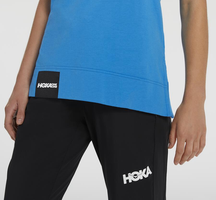 Hoka One One Tee Womens Blue - Brand - 27516PYWQ